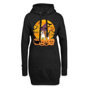 Mignon Beagle Halloween Costume Chien - Sweat-shirt à capuche long Femme - noir - Devant