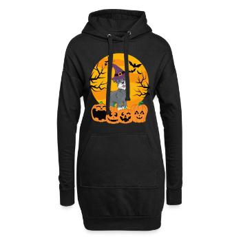 Mignon Schnauzer Halloween Costume Chien - Sweat-shirt à capuche long Femme - noir - Devant