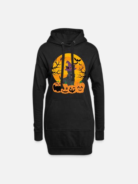 Süßer Airedale Terrier Halloween Kostüm Hund - Hoodie-Kleid - Schwarz