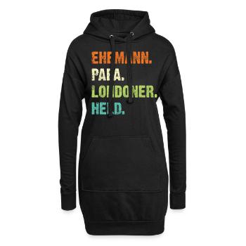 London Stadt Papa Vater Vatertag Geschenk Spruch - Hoodie-Kleid - Schwarz - Vorne