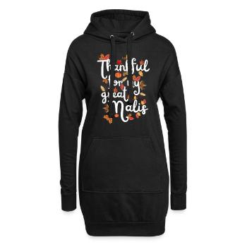 Thankful for my Malinois Hund Herbst Blätter - Hoodie-Kleid - Schwarz - Vorne