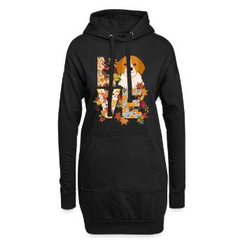 süßer Beagle Hund Herbst Dankbarkeit Liebe - Hoodie-Kleid - Schwarz - Vorne
