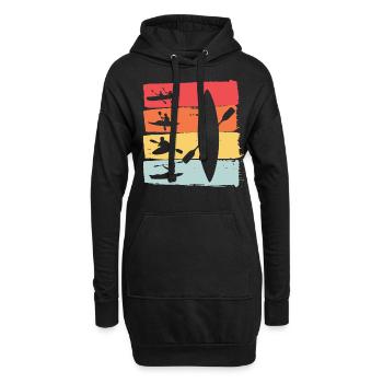 Kanurennsport Kanu Retro Geschenk - Hoodie-Kleid - Schwarz - Vorne