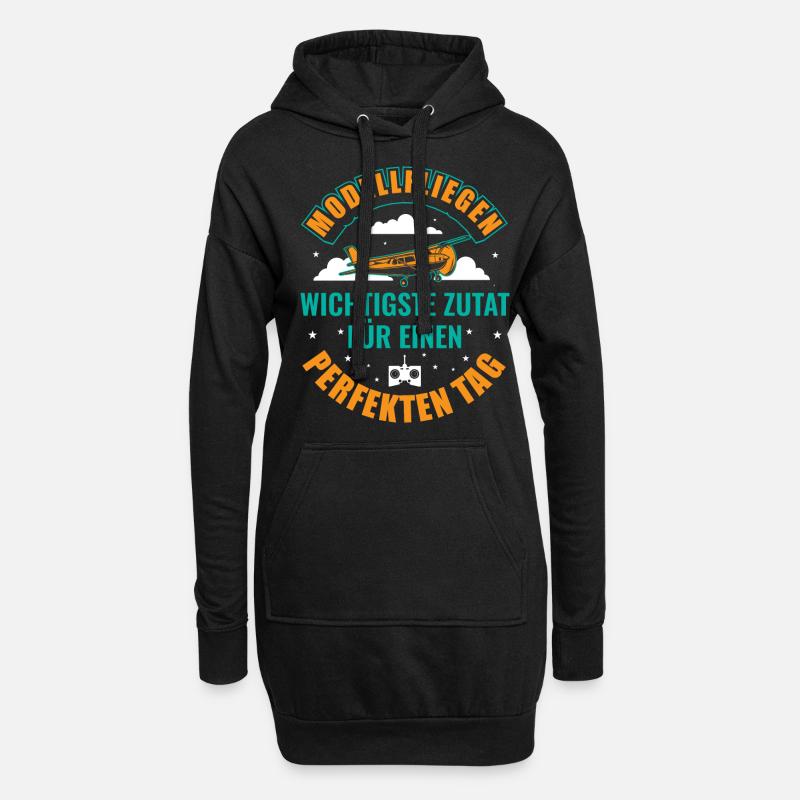 Modellflugzeug Flieger Flugzeug Pilot Modellflug - Hoodie-Kleid - Schwarz