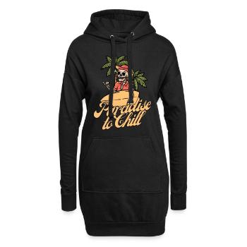 Skeleton Surfboard Plage d’été avec palmiers - Sweat-shirt à capuche long Femme - noir - Devant