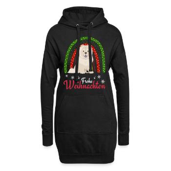 Chow Chow Noël - Sweat-shirt à capuche long Femme - noir - Devant