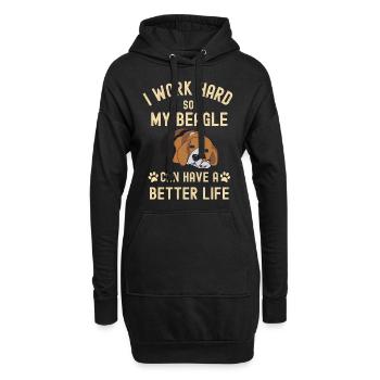 Lustiger Beagle Spruch für Beagle Liebhaber - Hoodie-Kleid - Schwarz - Vorne