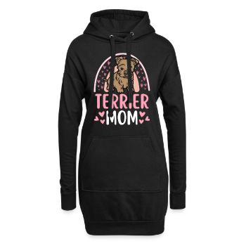 Süßer Silky Terrier Welpe Liebhaber Kawaii - Hoodie-Kleid - Schwarz - Vorne