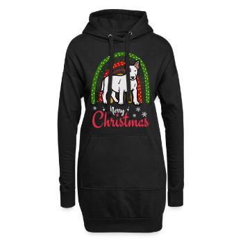 Sweet Bull Terrier Lover Kawaii Noël - Sweat-shirt à capuche long Femme - noir - Devant