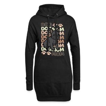Süße Französische Bulldogge Liebhaber Kawaii - Hoodie-Kleid - Schwarz - Vorne