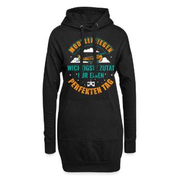 Modellfliegen - Hoodie-Kleid - Schwarz - Vorne