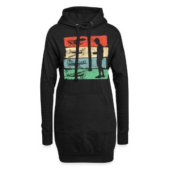 Modellflugzeug Flieger Flugzeug Pilot Modellflug - Hoodie-Kleid - Schwarz - Vorne