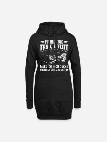 Modellflugzeug Flieger Flugzeug Pilot Modellflug - Hoodie-Kleid - Schwarz