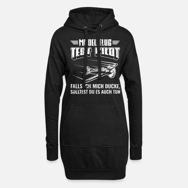 Modellflugzeug Flieger Flugzeug Pilot Modellflug - Hoodie-Kleid - Schwarz