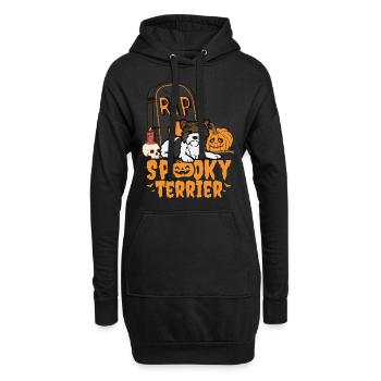 Mignon Biewer Terrier Halloween Kawaii - Sweat-shirt à capuche long Femme - noir - Devant