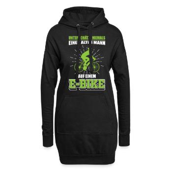 E Bikes | Altes Männer E-Bike Geschenk - Hoodie-Kleid - Schwarz - Vorne