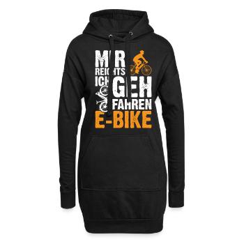 Mir reichts ich geh E-Bike fahren | E Bikes - Hoodie-Kleid - Schwarz - Vorne