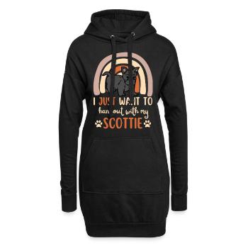 Süßer Scottish Terrier Welpe Liebhaber Kawaii - Hoodie-Kleid - Schwarz - Vorne