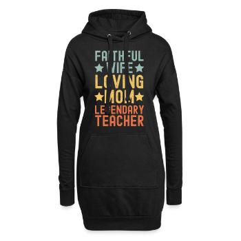Épouse fidèle, Mère aimante, Enseignante - Sweat-shirt à capuche long Femme - noir - Devant