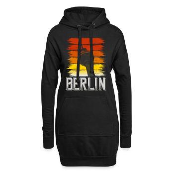 Berlin Germany City Skyline Vintage Retro - Hoodie Dress - black - Front