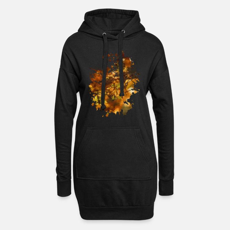 Herbst - Hoodie-Kleid - Schwarz