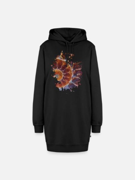 Schnecke - Hoodie-Kleid - Schwarz