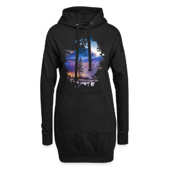 Baum - Hoodie-Kleid - Schwarz - Vorne