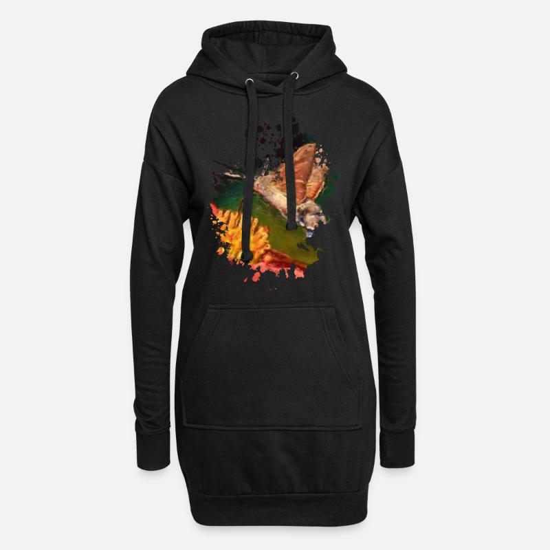 Schmetterling - Hoodie-Kleid - Schwarz