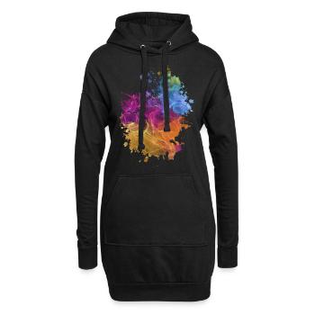 Kunst - Hoodie-Kleid - Schwarz - Vorne