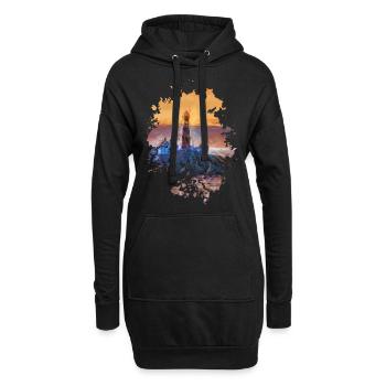 Leuchtturm - Hoodie-Kleid - Schwarz - Vorne