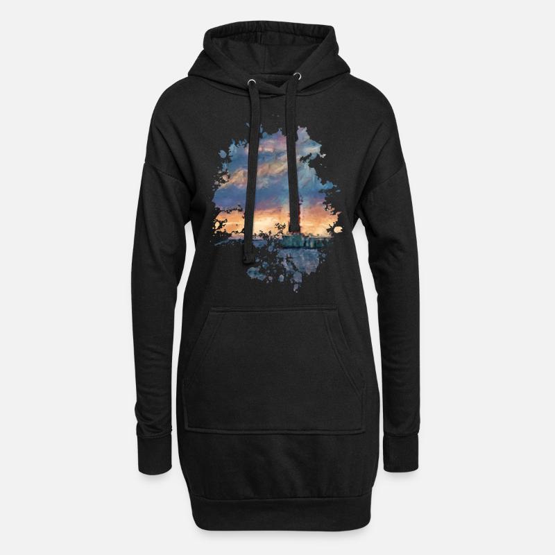 Leuchtturm - Hoodie-Kleid - Schwarz