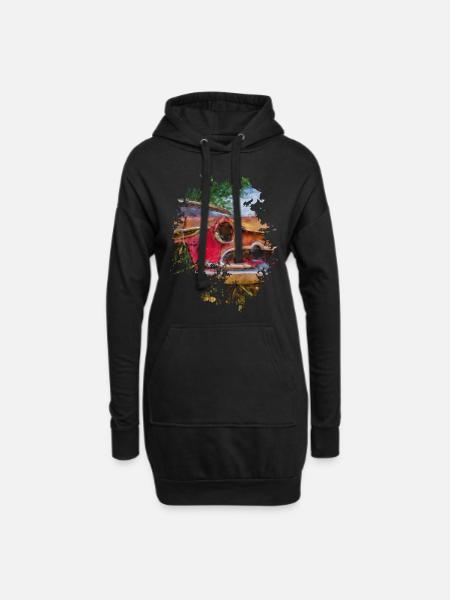 Oldtimer - Hoodie-Kleid - Schwarz
