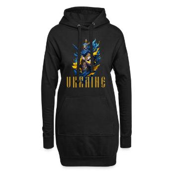 Ukraine Warrior Stop War - Sweat-shirt à capuche long Femme - noir - Devant