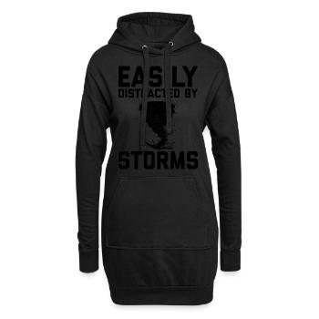 Sturmjäger Sprüche | Gewitter Meteorologe Geschenk - Hoodie-Kleid - Schwarz - Vorne