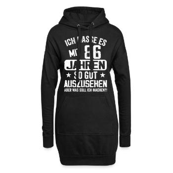 86 Jahre Jung - Vintage Geburtstagsspruch - Hoodie-Kleid - Schwarz - Vorne