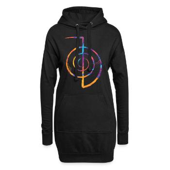 Reiki - Hoodie-Kleid - Schwarz - Vorne