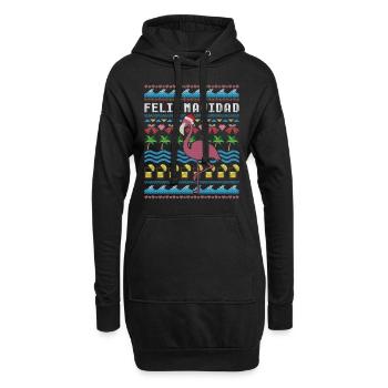 Feliz Navidad Hässliche Weihnachten - Hoodie-Kleid - Schwarz - Vorne