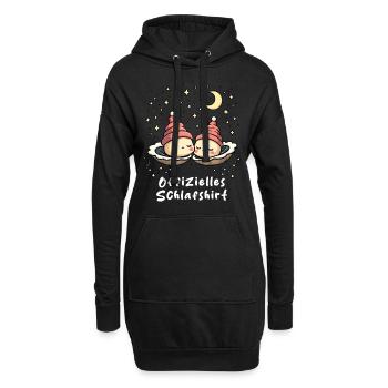 Offizielles Schlafshirt Pärchen Austern - Hoodie-Kleid - Schwarz - Vorne