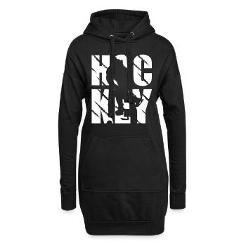 Hockey Design Ice Hockey Und Hockey - Hoodie-Kleid - Schwarz - Vorne