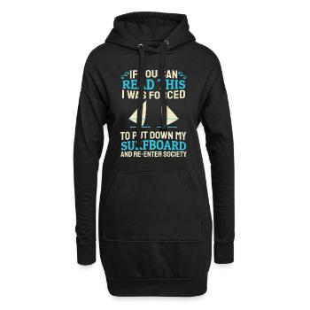 Windsurfing Windsurfen - Hoodie-Kleid - Schwarz - Vorne