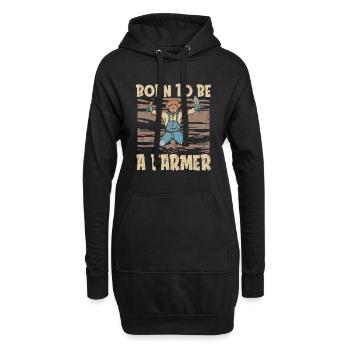 Landwirt Bauer Landwirtschaft - Hoodie-Kleid - Schwarz - Vorne