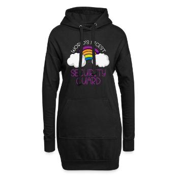 Security Wachmann Sicherheitsdienst - Hoodie-Kleid - Schwarz - Vorne