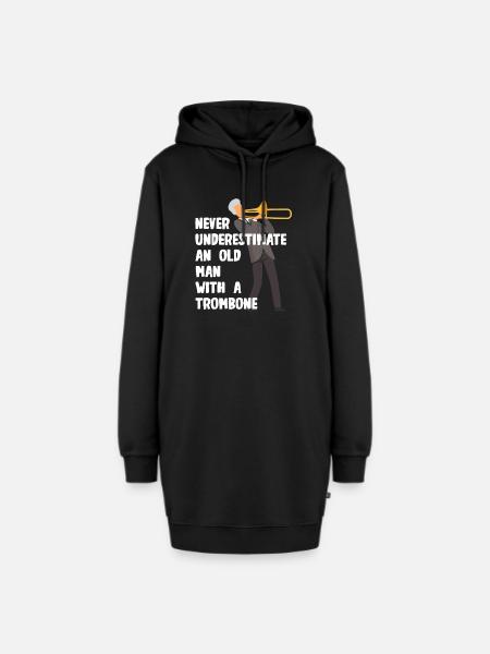 Posaune - Hoodie-Kleid - Schwarz