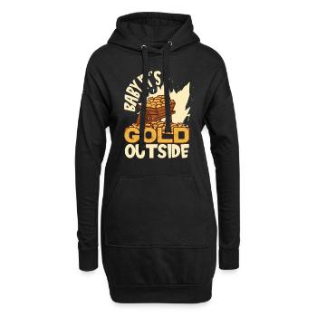 Mine d’or minière - Sweat-shirt à capuche long Femme - noir - Devant