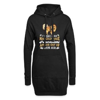 Chien de Poméranie - Sweat-shirt à capuche long Femme - noir - Devant