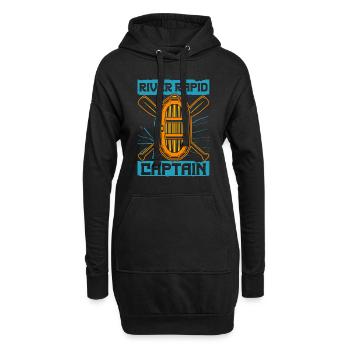 Rafting Wildwasser Kanu Kajak - Hoodie-Kleid - Schwarz - Vorne