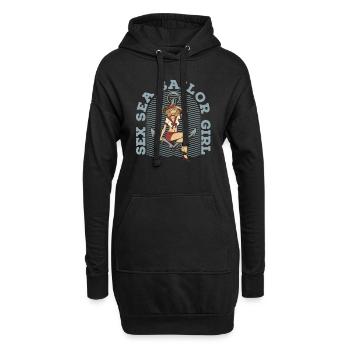 Seglen Segelboot Segler - Hoodie-Kleid - Schwarz - Vorne