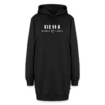 Coordonnées de la ville - Sweat-shirt à capuche long Femme - noir - Devant