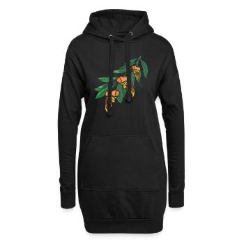 Feuilles de pizza - Sweat-shirt à capuche long Femme - noir - Devant