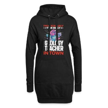 Géologie Géologue Lustig - Sweat-shirt à capuche long Femme - noir - Devant